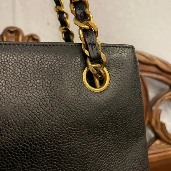 SOLD Chanel Vintage Timeless Chain Shopping Tote Shoulder Bag Caviar Leather - Picture 15 of 17